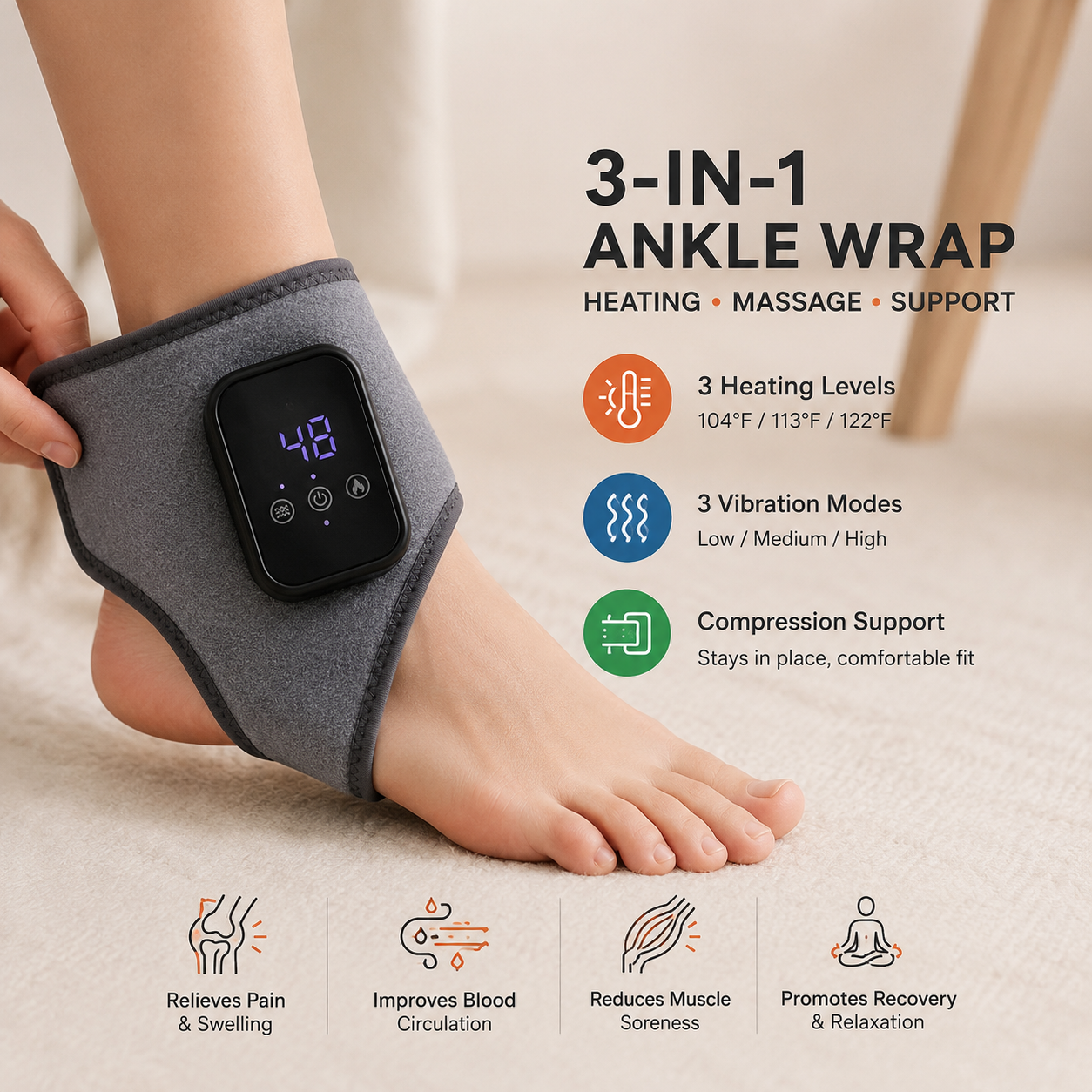 Rechargeable Heating & Vibration Support